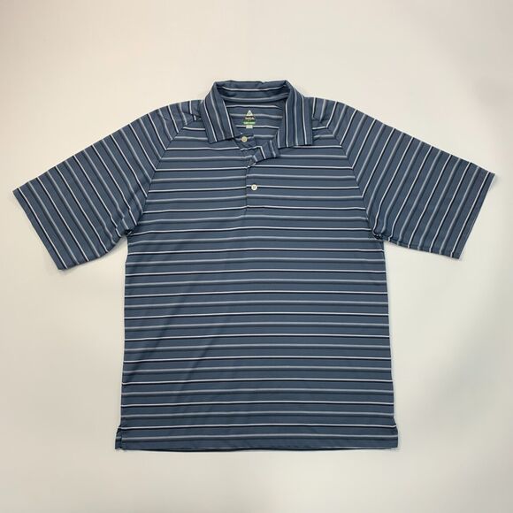 Bolle Polo Shirt Mens S Small Blue Striped Short Sleeve Active Performance Golf - Picture 2 of 10